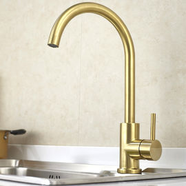 La cubierta durable de la promoción montó el solo acero del grifo de agua de la cocina del color del latón de la manija 304/316 material proveedor