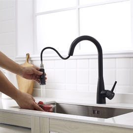 Maneras extraibles Mat Black Kitchen Faucet Pull de la manija 2 del mercado norteamericano solas fuera del acero 304/316 golpecito material proveedor