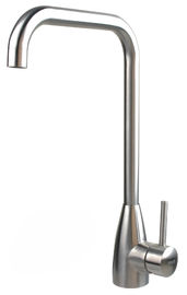 Nuevos el satén cepillado de acero inoxidable del diseño 304 golpea ligeramente el solo grifo del lavabo de la manija proveedor